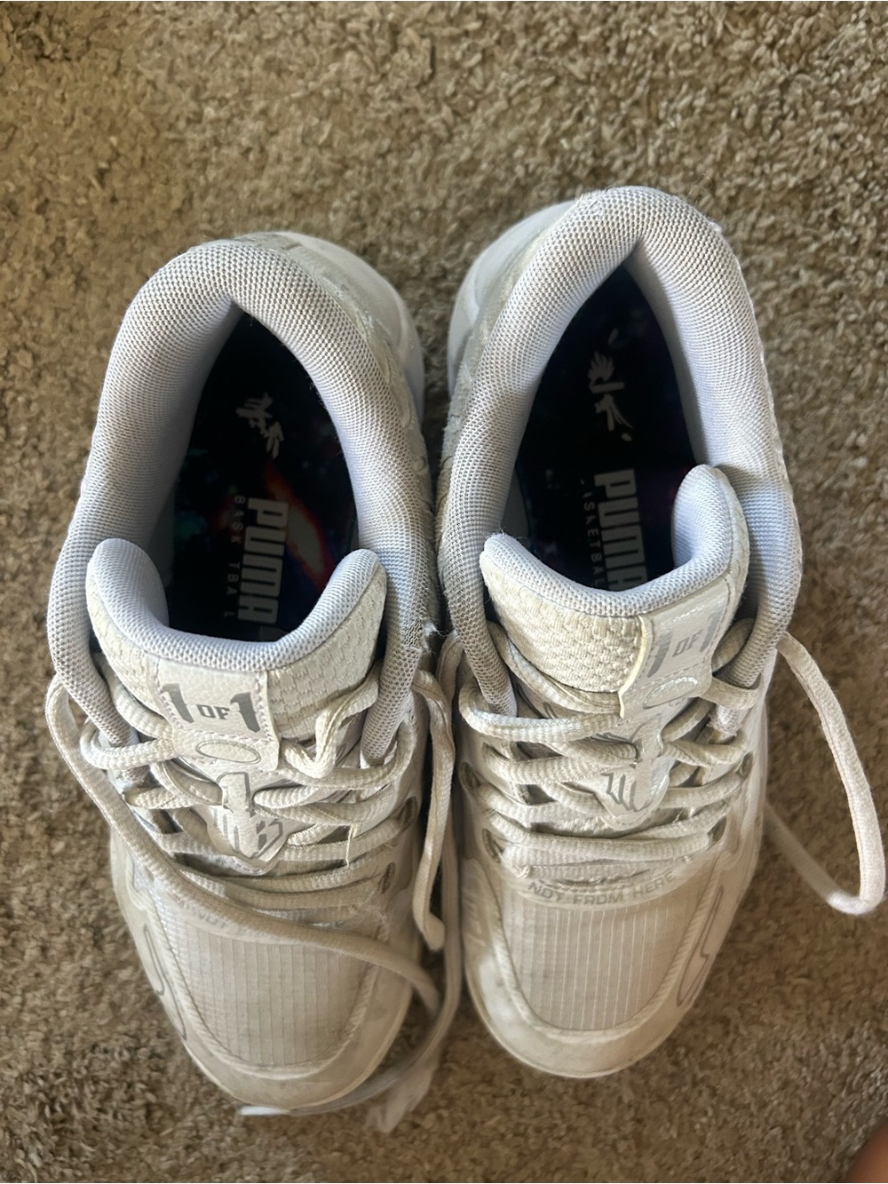 Puma White Low-Top Sneakers with Light Gray Details